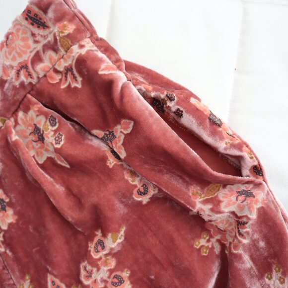 Anthropologie Hutch Velvet Burnout High Waist Wide Leg Floral Pants | M - Picture 6 of 11